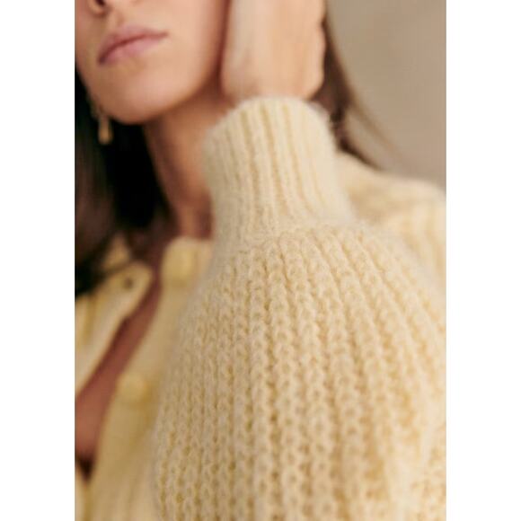 La Maille Sezane Emile Cardigan in Pastel Yellow XS 💛✨ - Picture 2 of 14